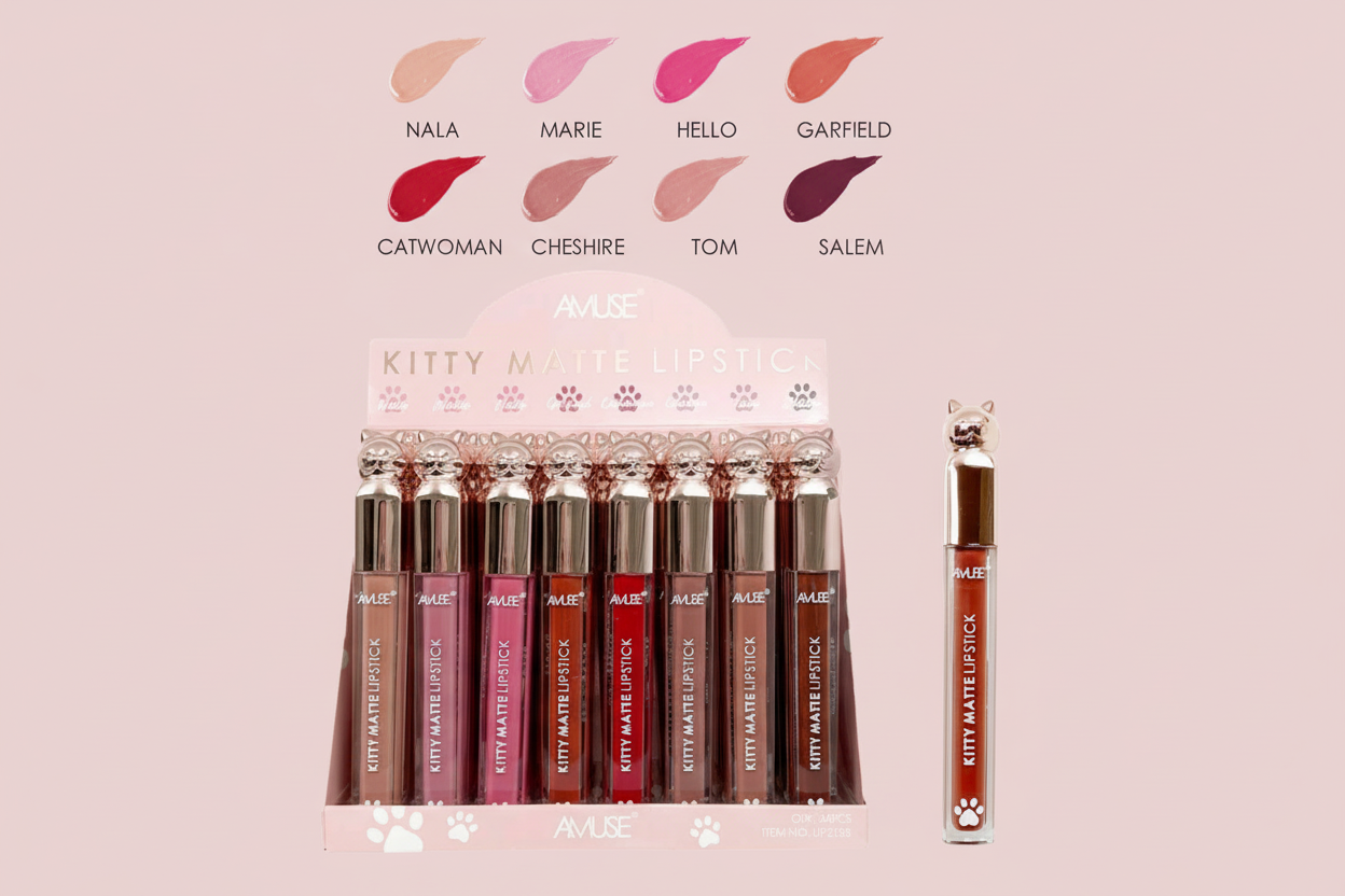 AMUSE-KITTY MATTE LIPSTICK - DISPLAY 24PCS